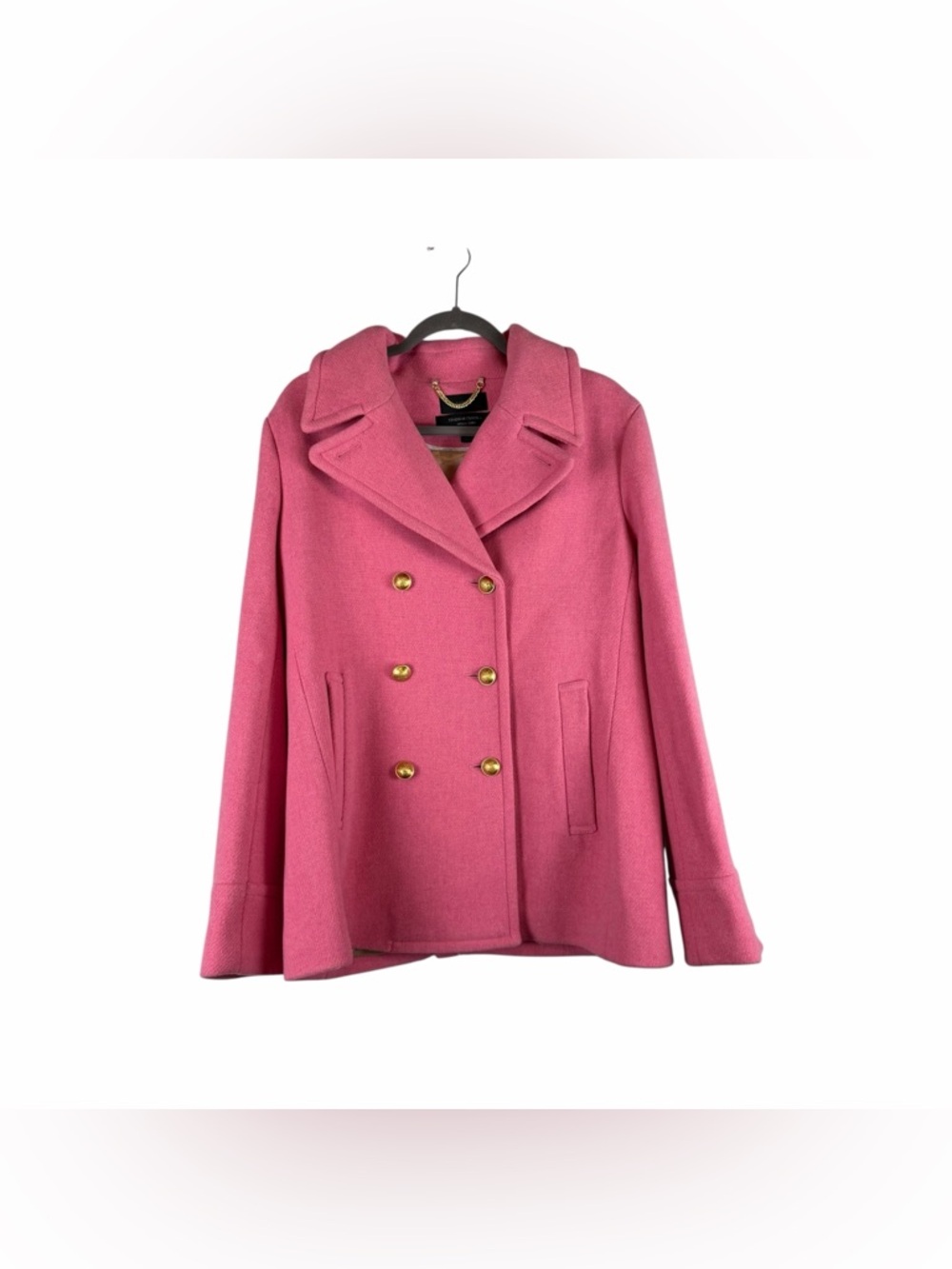 J.Crew Stadium-Cloth by Nello Gori Pink Wool Peacoat Size 16T